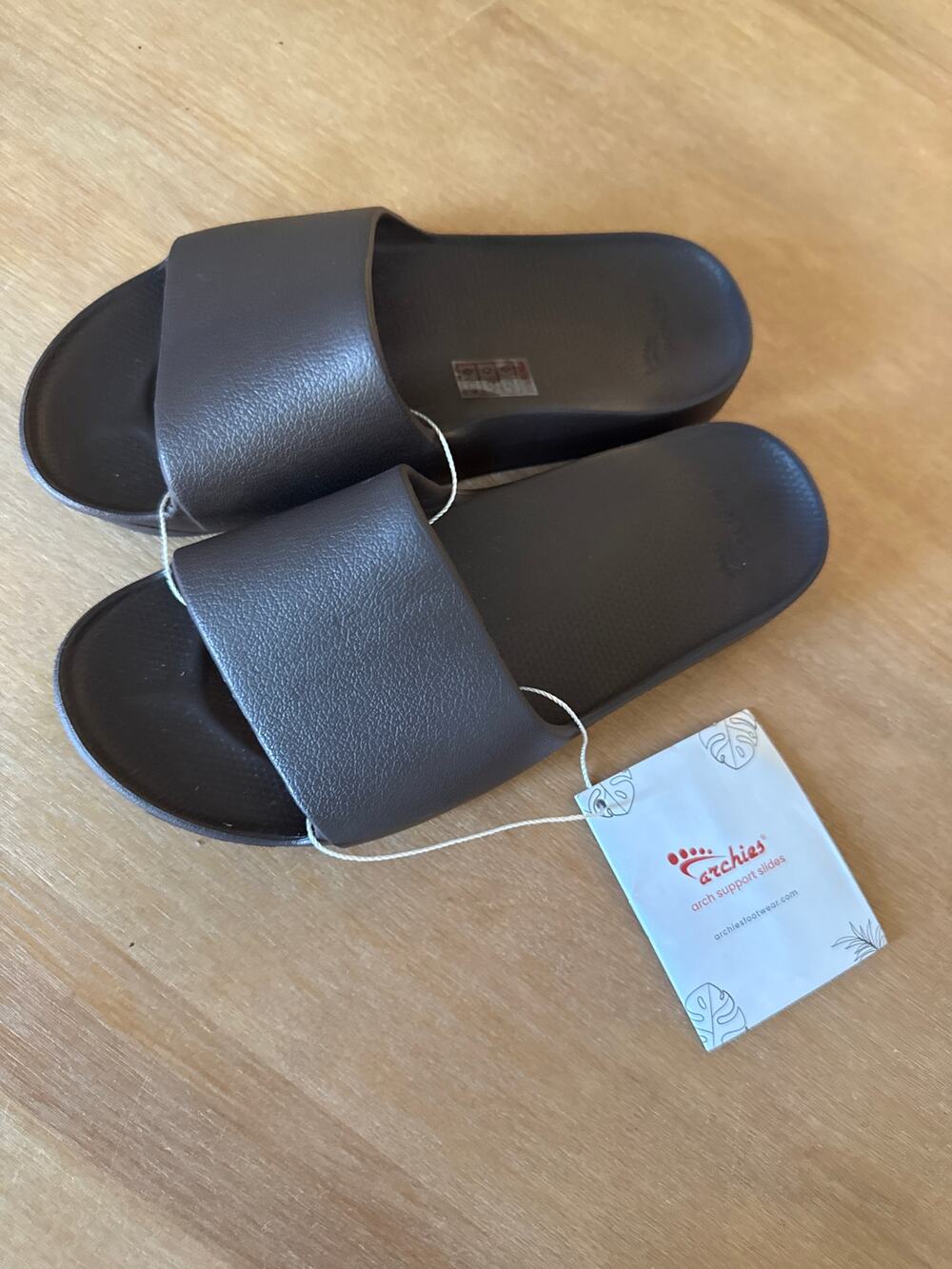 Archie’s Arch Support Slides Unisex Womens 6 Men’s 5 Chocolate Brown